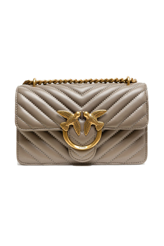 PINKO – Grey Mini Love Bag One Chevron