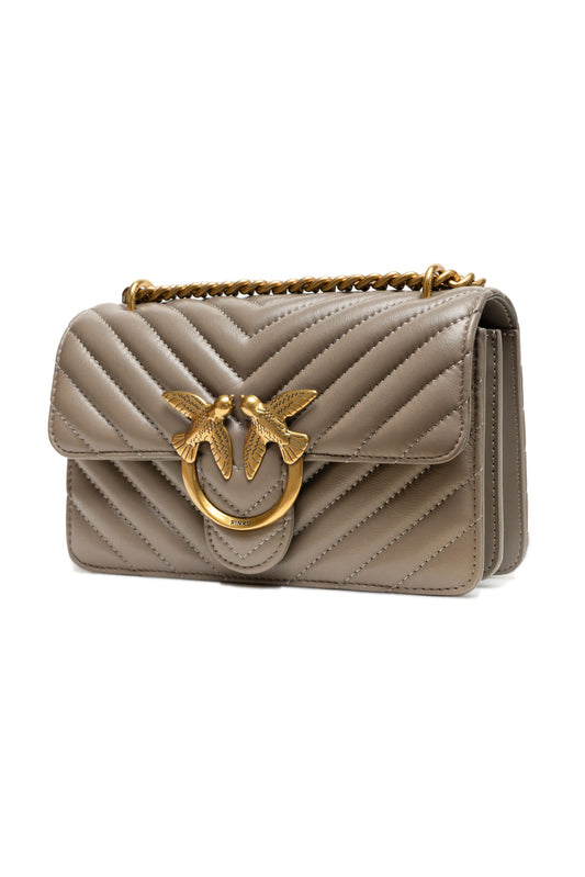 PINKO – Grey Mini Love Bag One Chevron