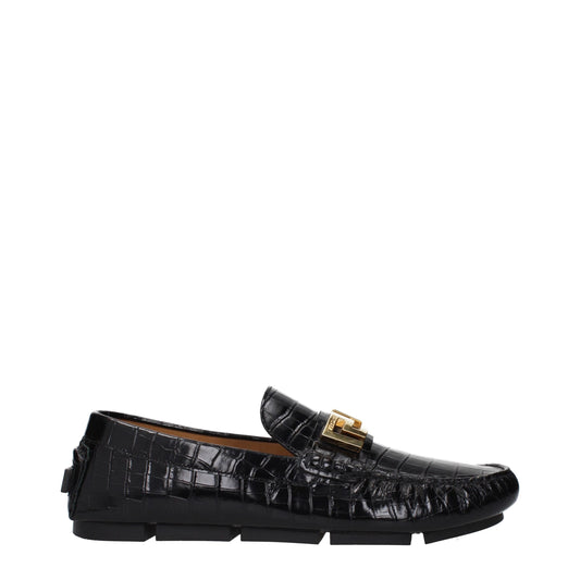 Versace – Black Leather Loafers