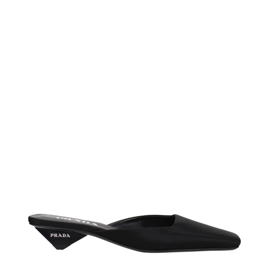 Prada – Black Satin Flat Sandals
