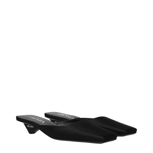 Prada – Black Satin Flat Sandals