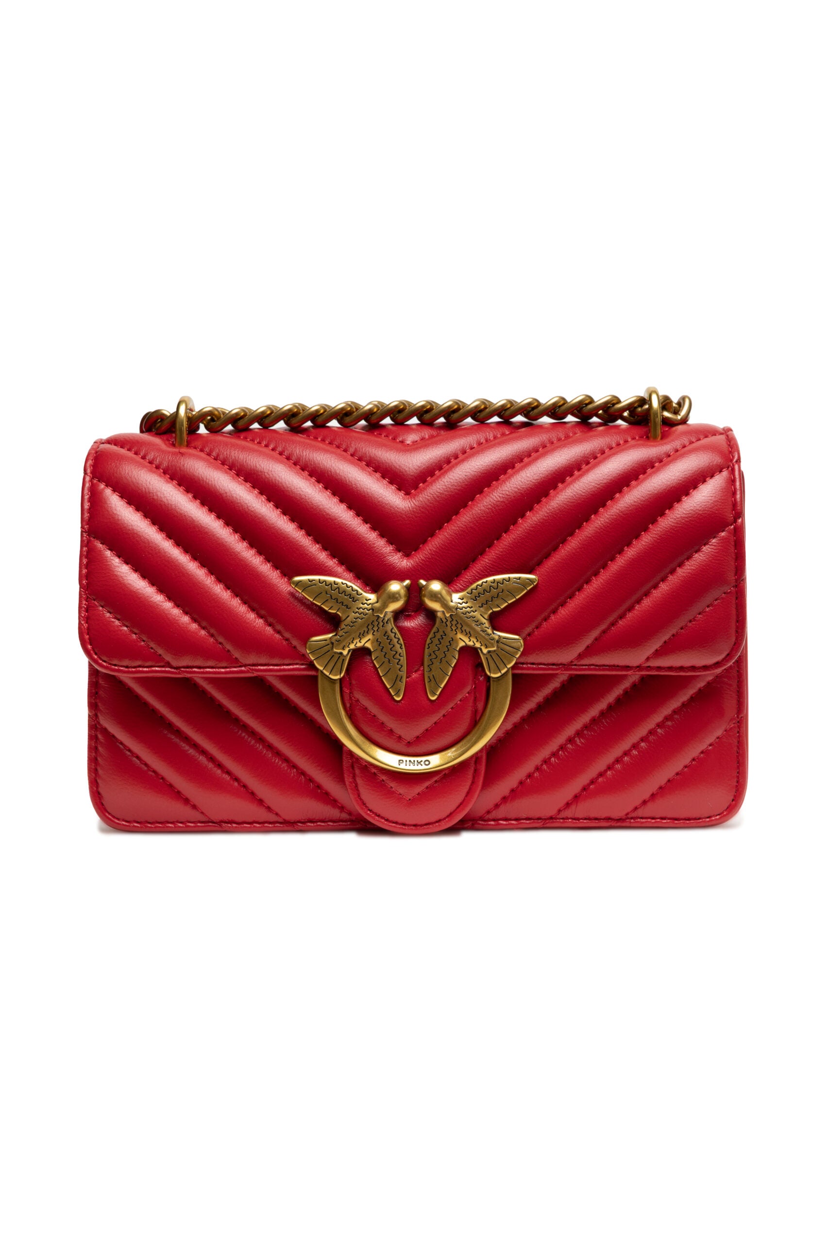 Pinko – Mini Love Bag One Chevron in Red