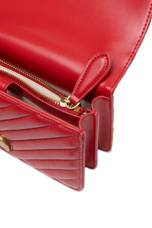 Pinko – Mini Love Bag One Chevron in Red