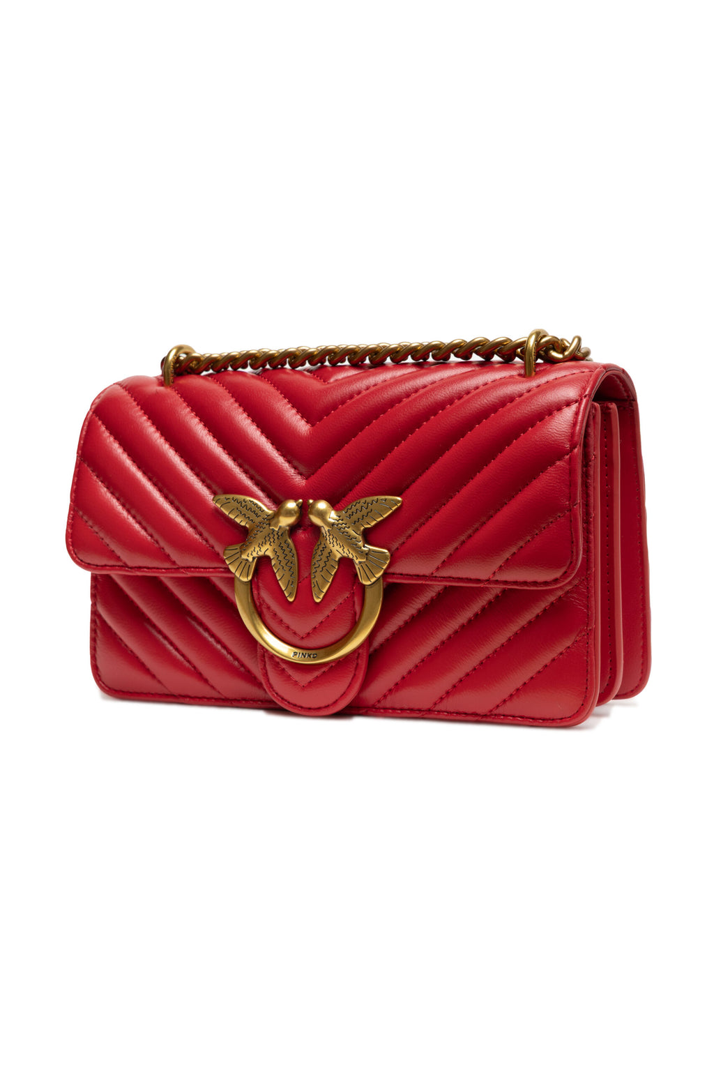 Pinko – Mini Love Bag One Chevron in Red