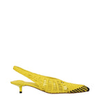 Jacquemus – Yellow Leather Flat Sandals