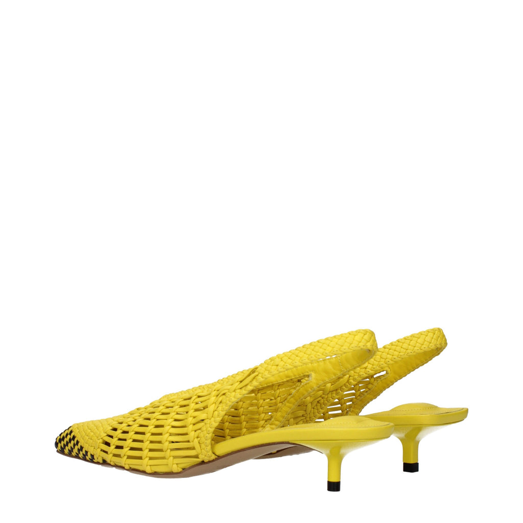 Jacquemus – Yellow Leather Flat Sandals