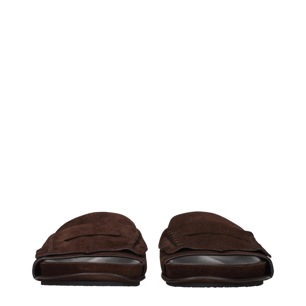 Jacquemus – Brown Suede Slippers Sandals