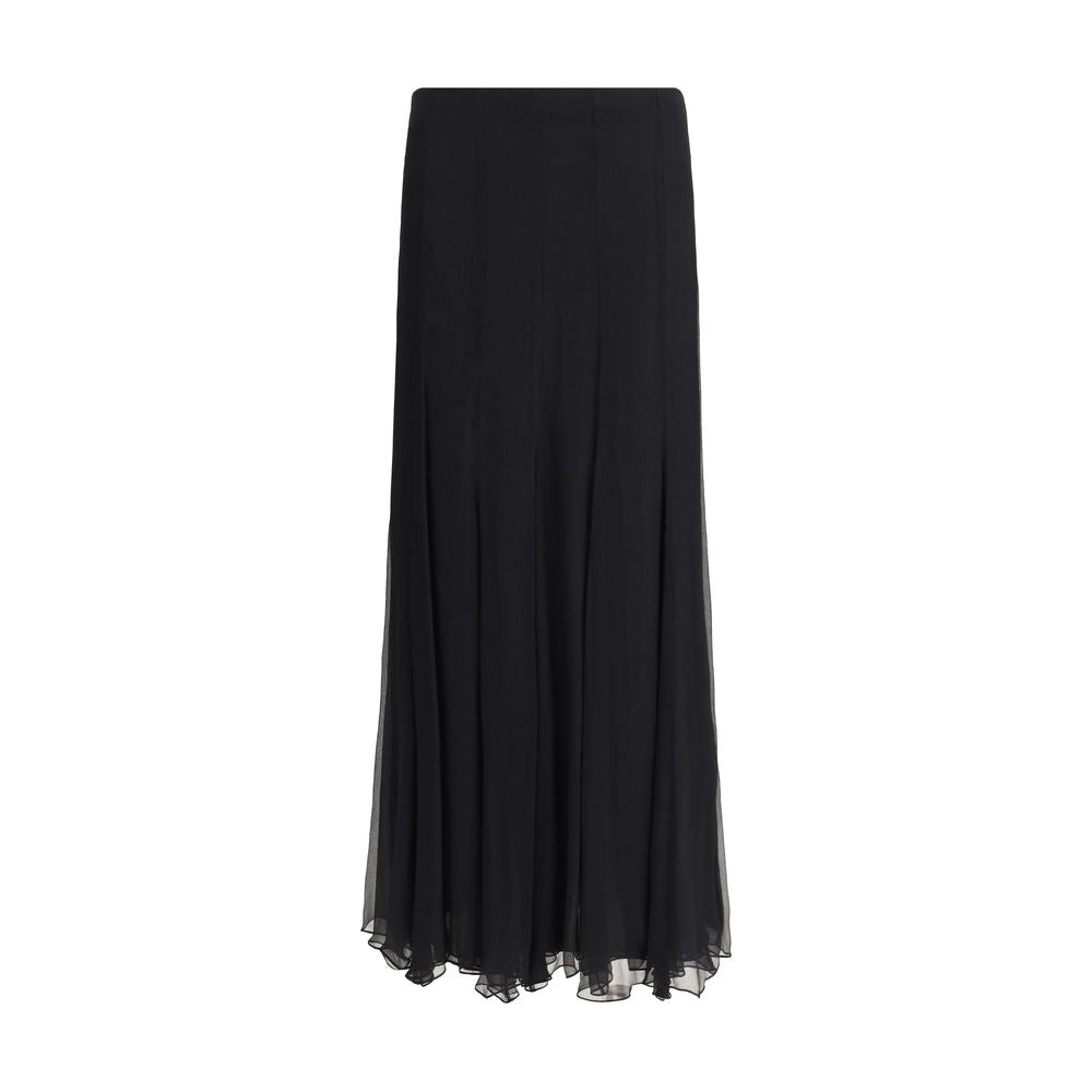 Chloé - Black Silk Long Skirt