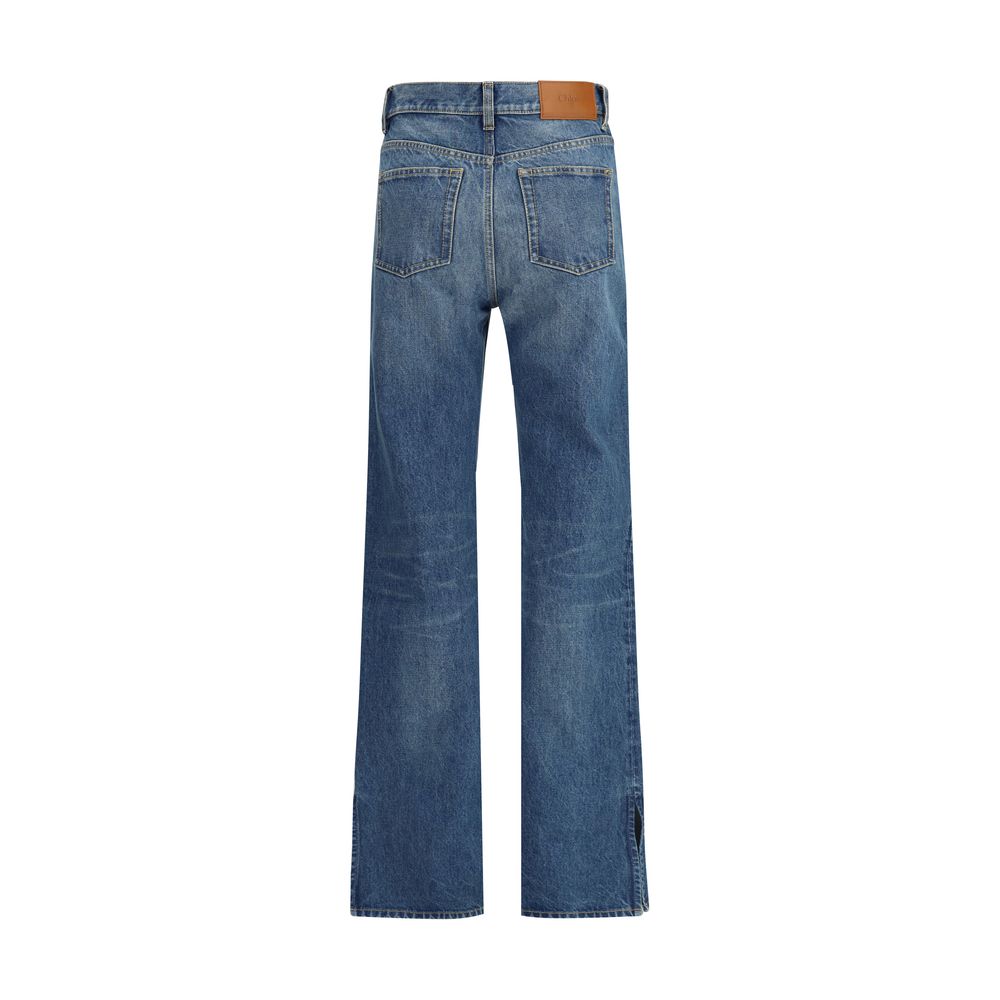 Chloé - Blue Cotton Straight-Leg Jeans