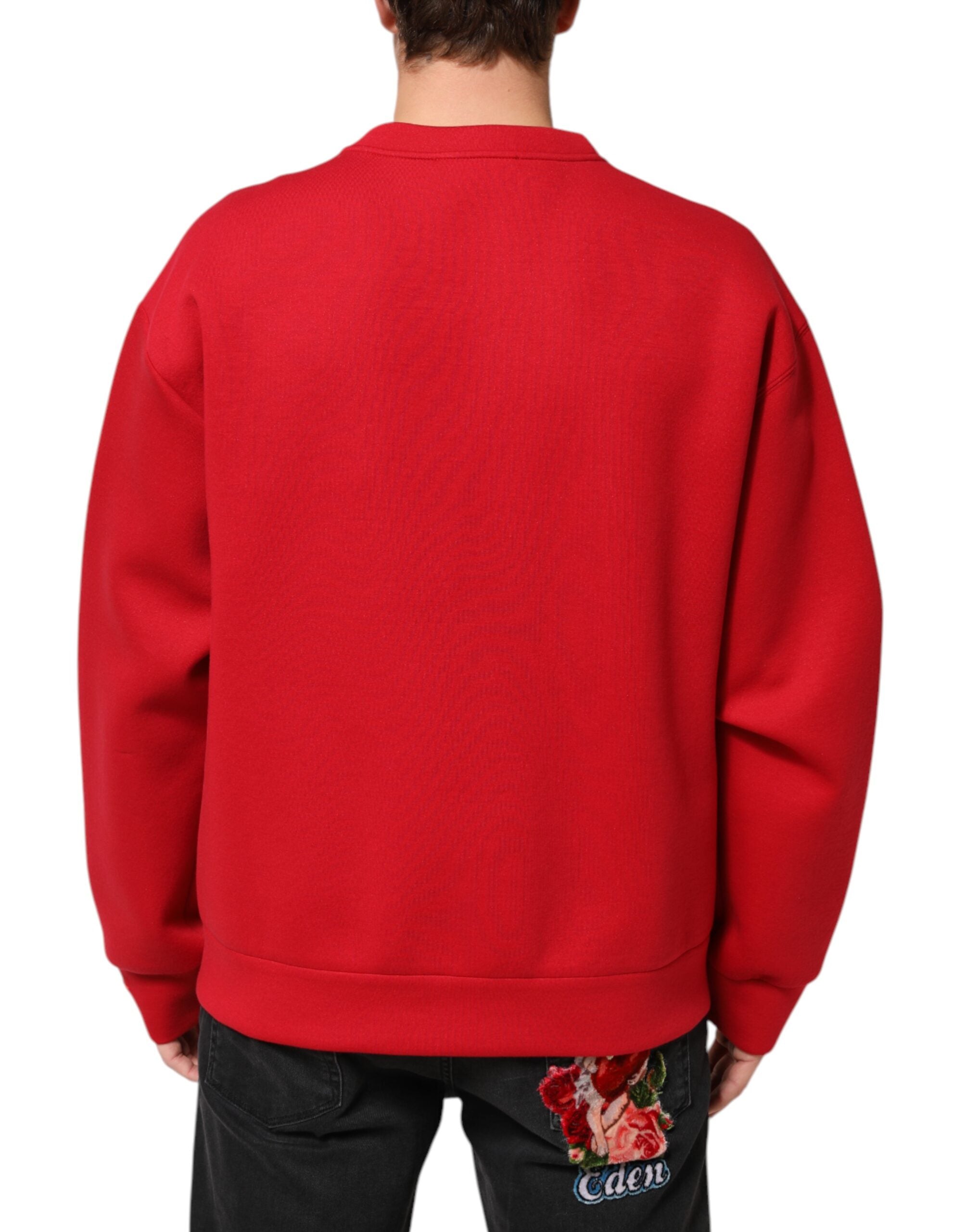 Dolce & Gabbana - Red DG Logo Crew Neck Men Sweatshirt Sweater