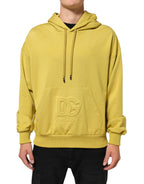 Dolce & Gabbana - Yellow Logo Cotton Hooded Sweatshirt Sweater
