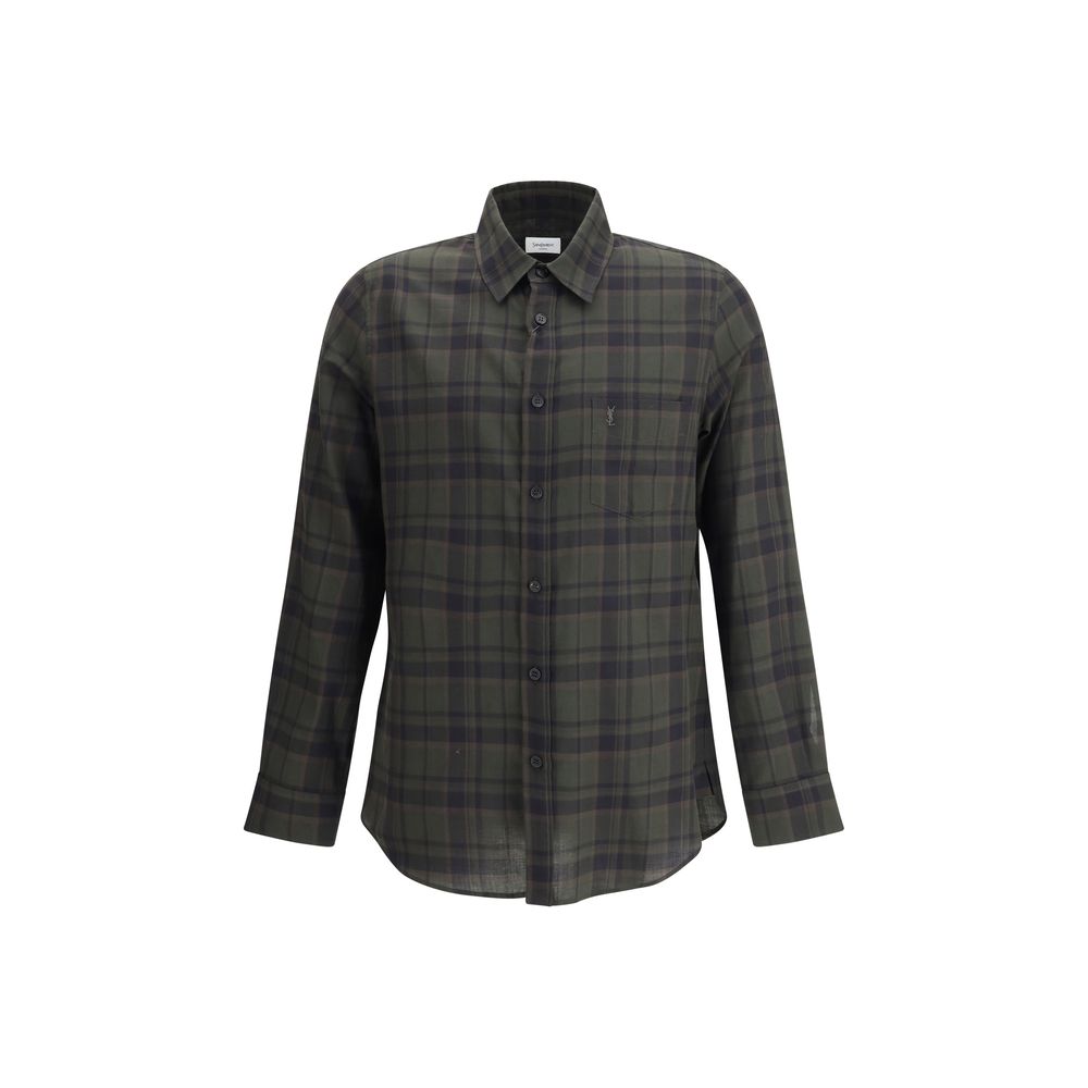 Saint Laurent - Green Cotton Pattern Shirt