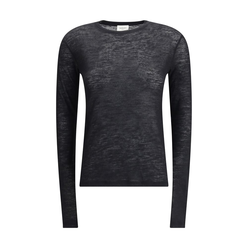 Saint Laurent - Black Cashmere Long Sleeve T-Shirt