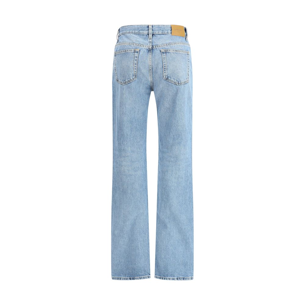 Saint Laurent - Light Blue Cotton Straight-Leg Jeans