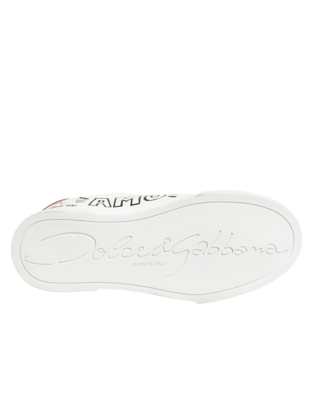 Dolce & Gabbana - White Leather Graffiti Low Top Sneakers Shoes