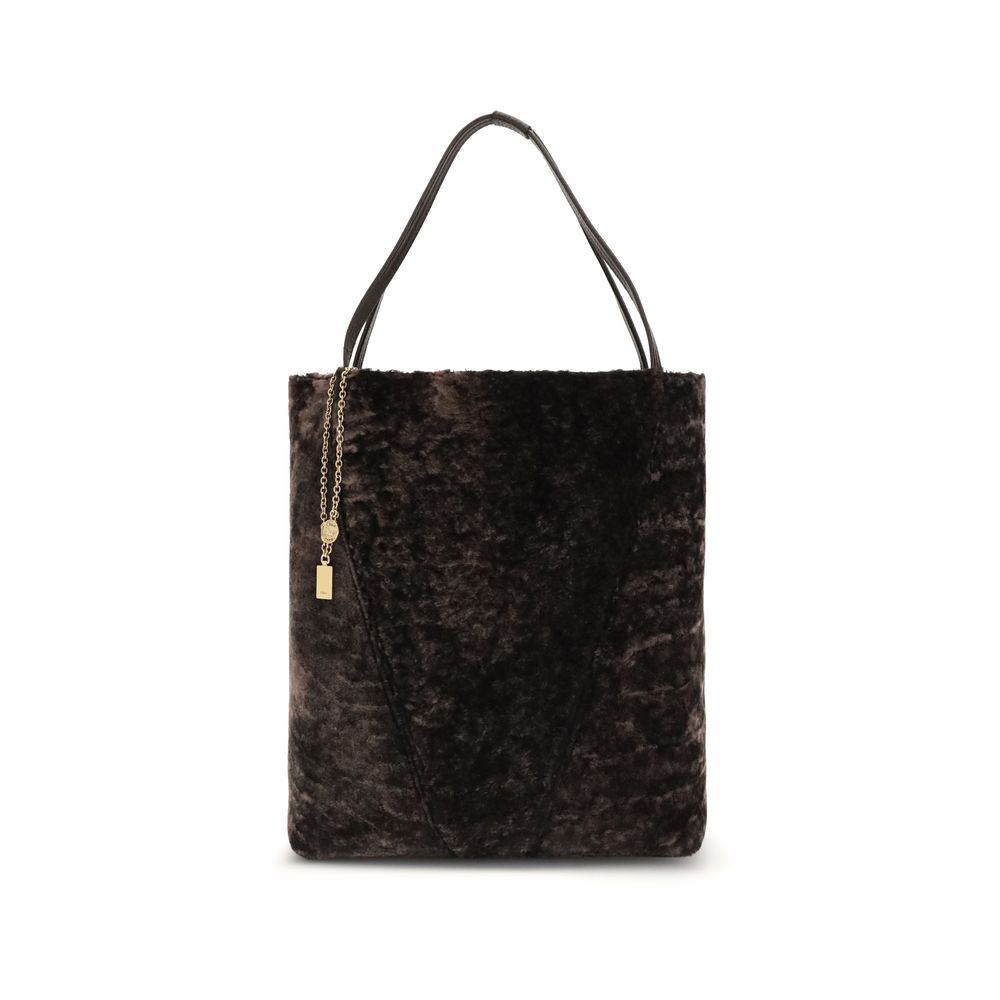 Chloé - Large Spin Tote Bag in soft shearling