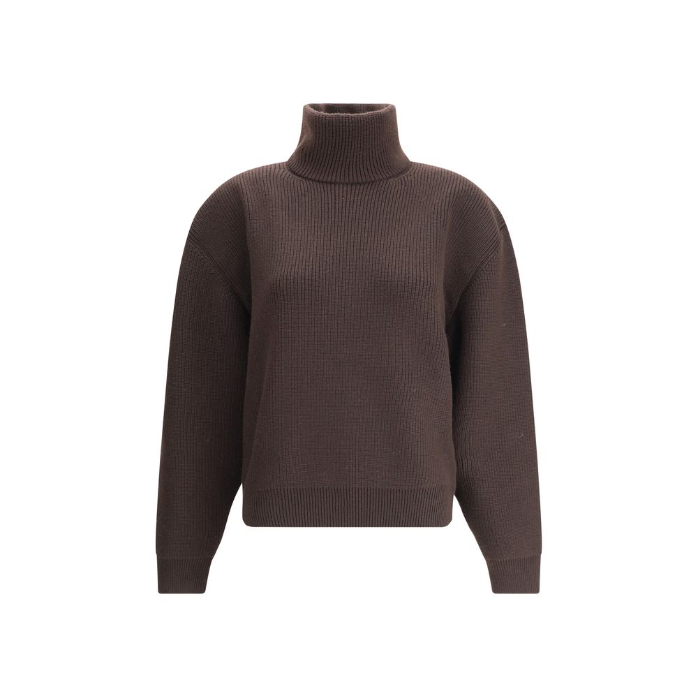 Saint Laurent - Brown Lamb Leather Sweatshirt