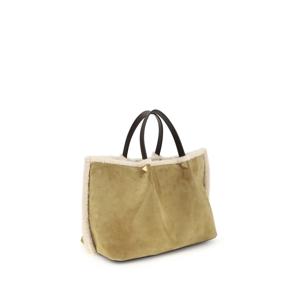 Valentino Garavani – Suede & Sheepskin Medium Tote Bag