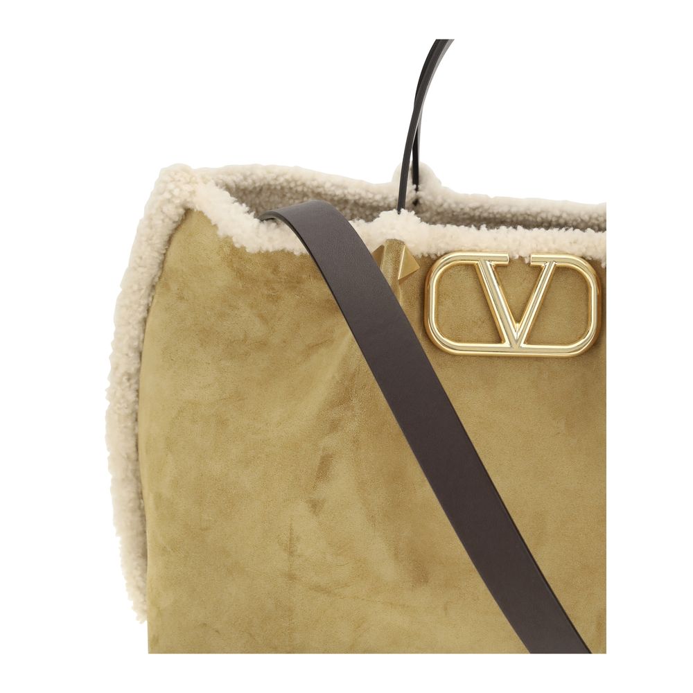 Valentino Garavani – Suede & Sheepskin Medium Tote Bag
