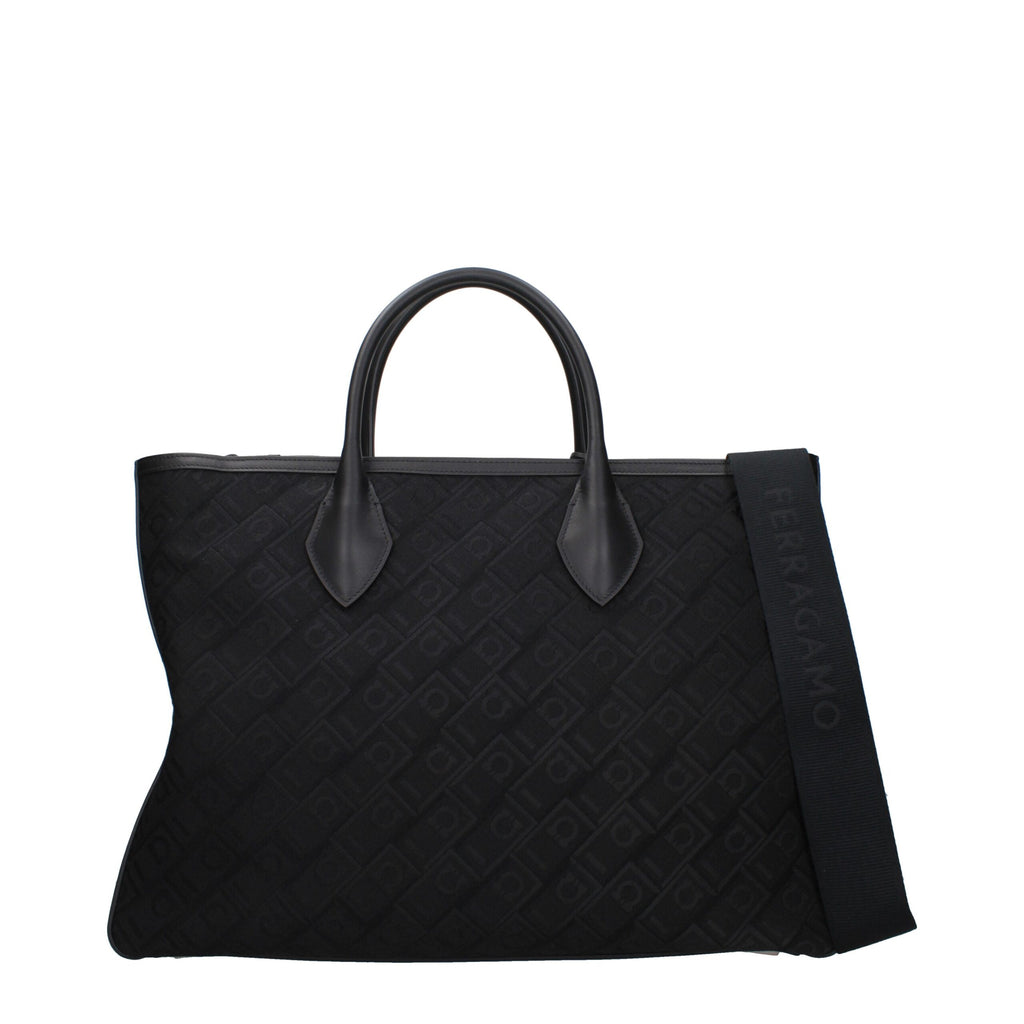 Salvatore Ferragamo – Black Fabric Handbag