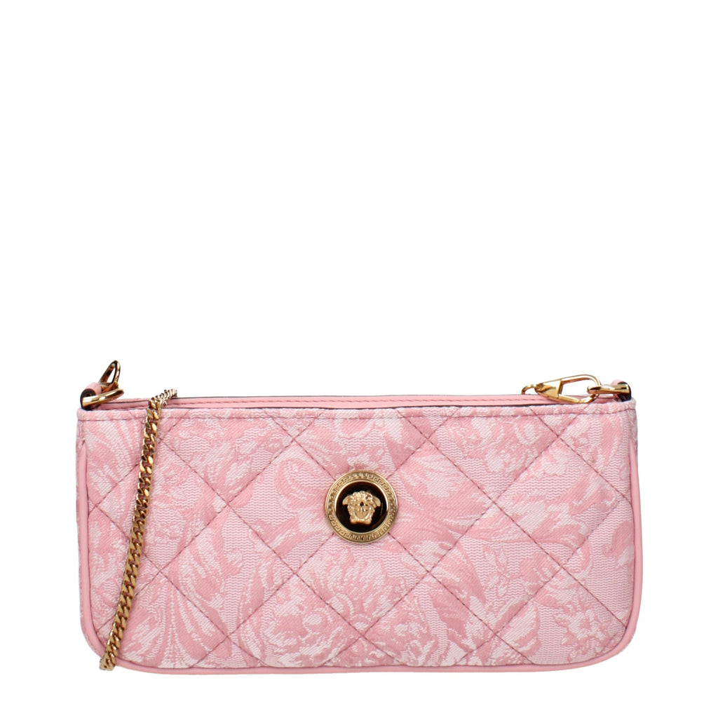 Versace – Pink Quilted Fabric Crossbody Bag