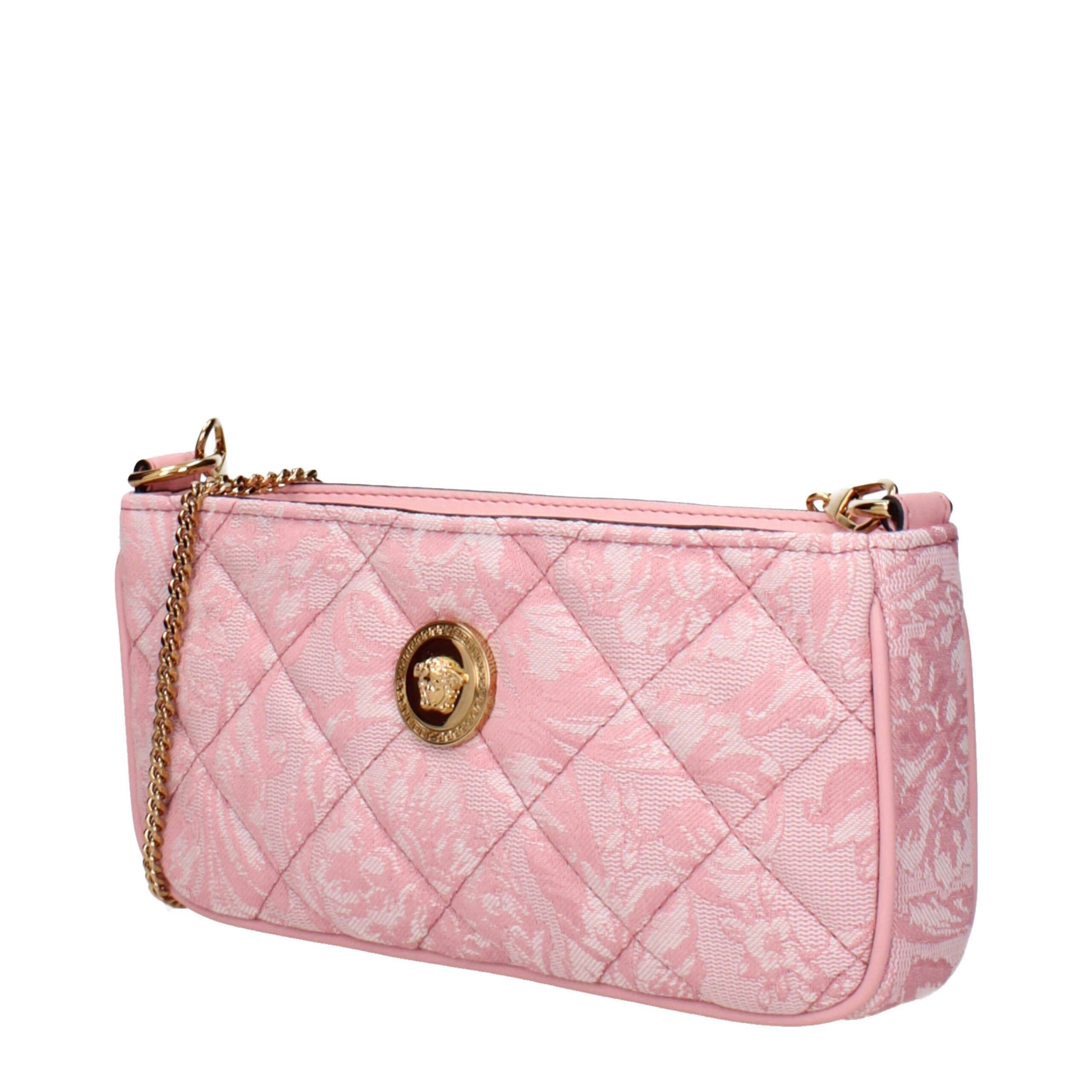 Versace – Pink Quilted Fabric Crossbody Bag