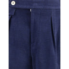 Brunello Cucinelli - Blue Wool Casual Pants