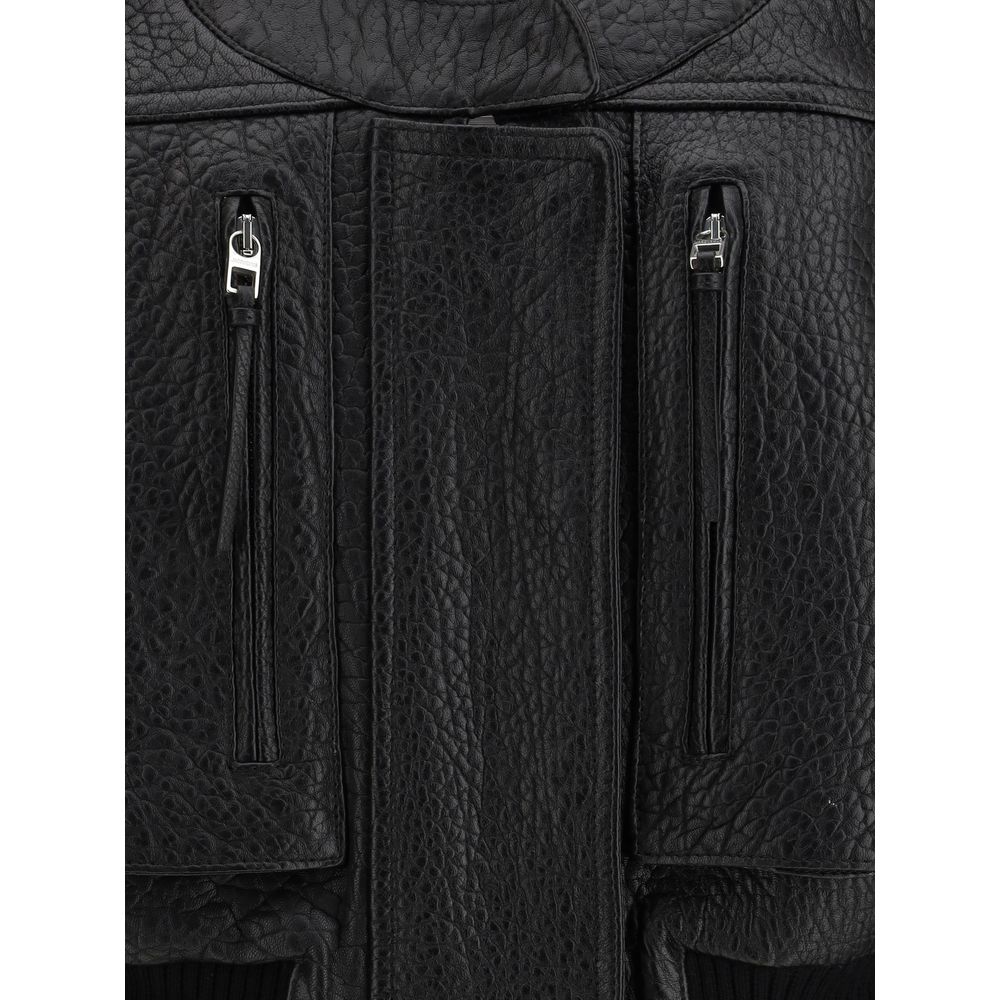 Jacquemus - Black Lamb Leather Sweatshirt