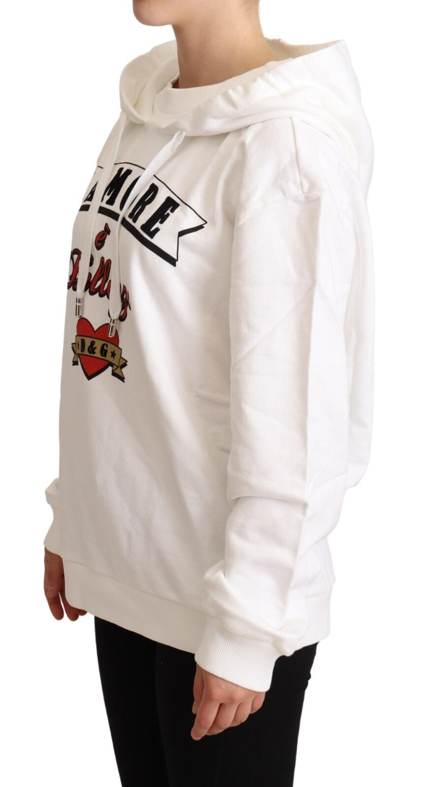 Dolce & Gabbana - White L'Amore Hooded Pullover Sweater