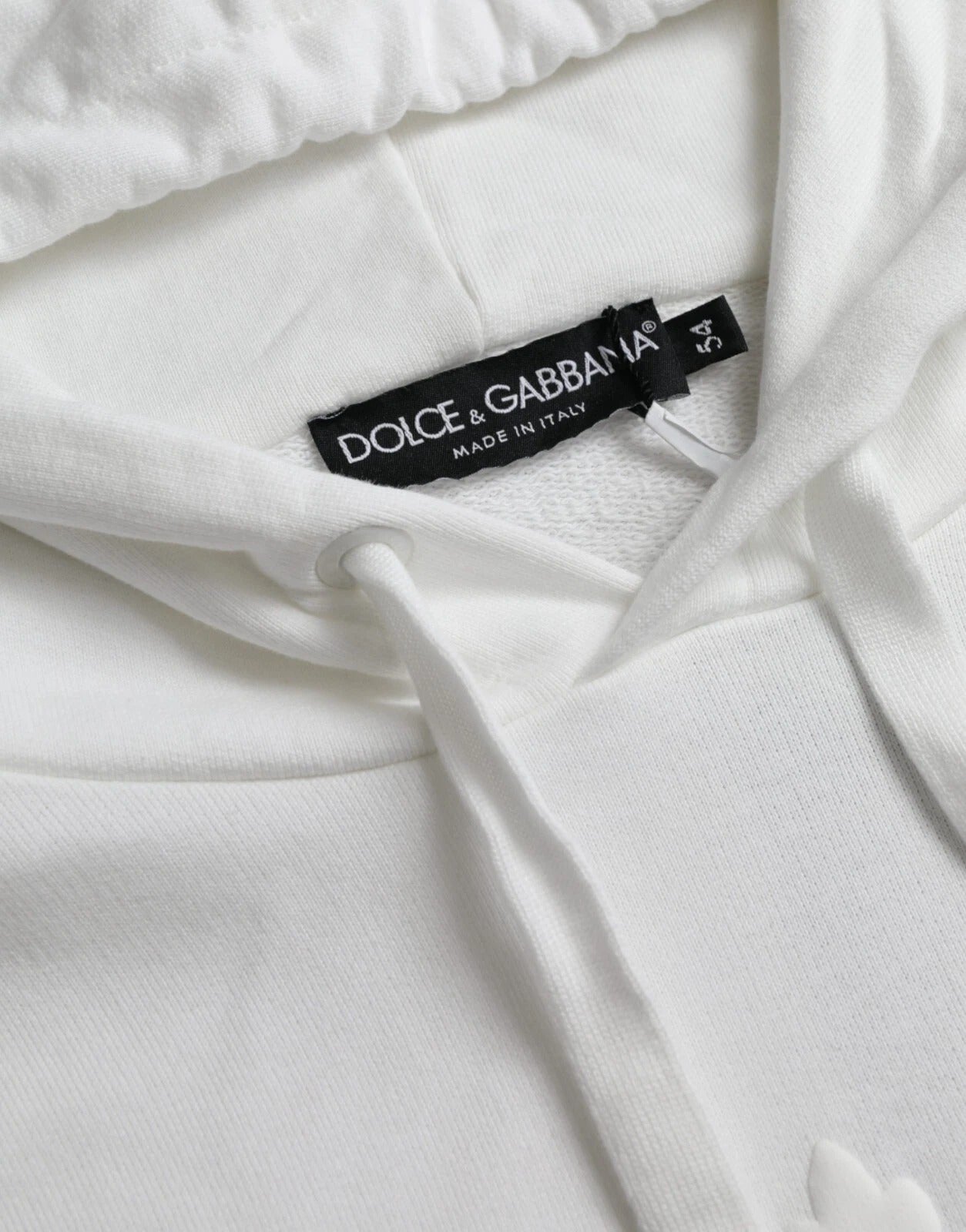 Dolce & Gabbana - White Cotton Hooded Pullover Sweatshirt Men