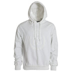 Dolce & Gabbana - White Cotton Hooded Pullover Sweatshirt Men