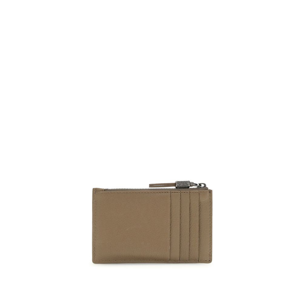 Brunello Cucinelli - Beige Calf Leather Bos Taurus Wallet
