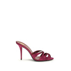 Saint Laurent - Bordeaux Silk Stiletto Heel Sandals