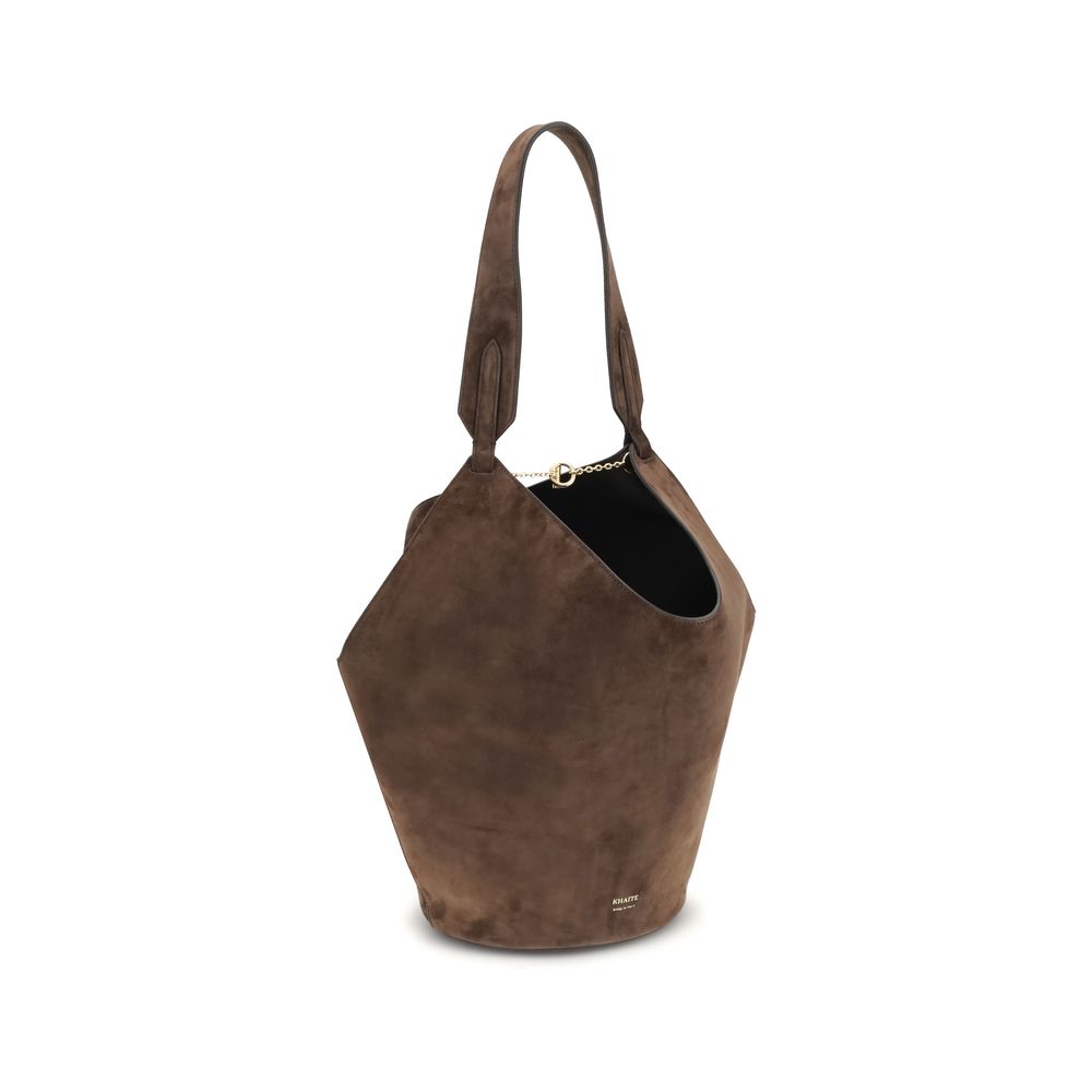 Khaite - Brown Calf Leather Bos Taurus Shoulder Bag