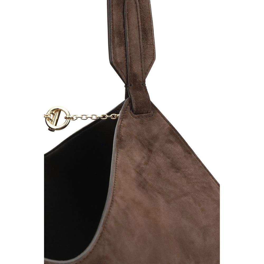 Khaite - Brown Calf Leather Bos Taurus Shoulder Bag