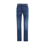 Jacob Cohen - Blue Cotton Slim Fit Jeans