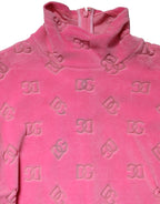 Dolce & Gabbana - Pink Logo Monogram Long Sleeve Jumpsuit  Dress