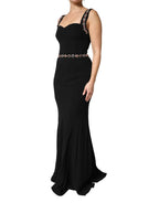 Dolce & Gabbana - Black Embellished Sheath MermaidGown Dress