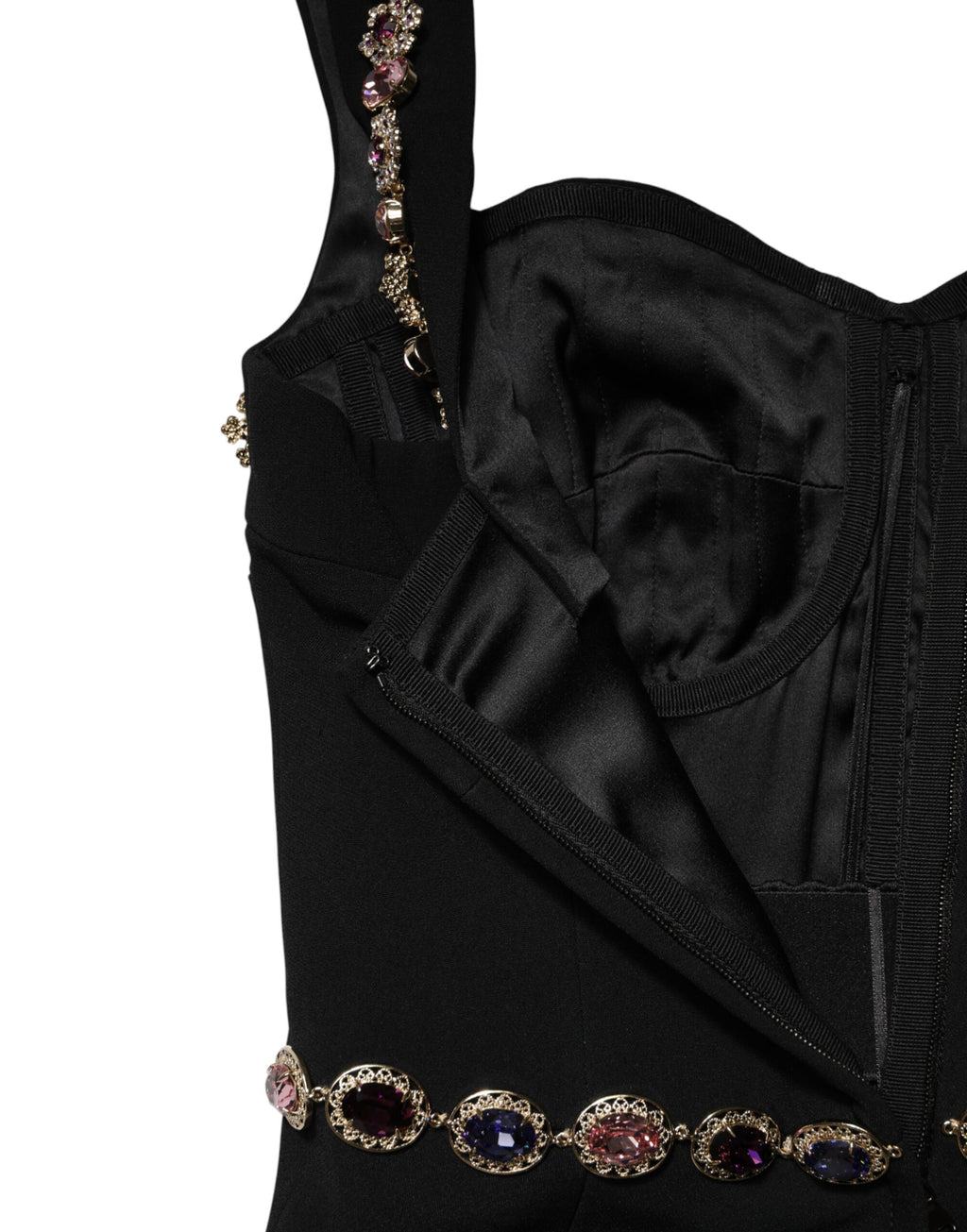 Dolce & Gabbana - Black Embellished Sheath MermaidGown Dress