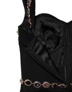 Dolce & Gabbana - Black Embellished Sheath MermaidGown Dress