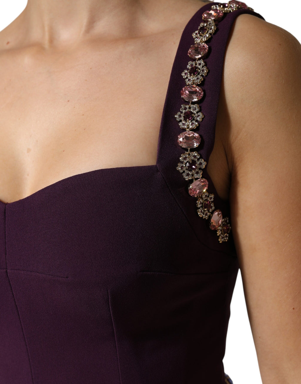 Dolce & Gabbana - Violet Embellished Sheath Mermaid Gown Dress