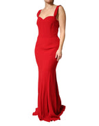 Dolce & Gabbana - Red Viscose Sheath Mermaid Long Gown Dress