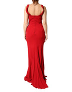 Dolce & Gabbana - Red Viscose Sheath Mermaid Long Gown Dress