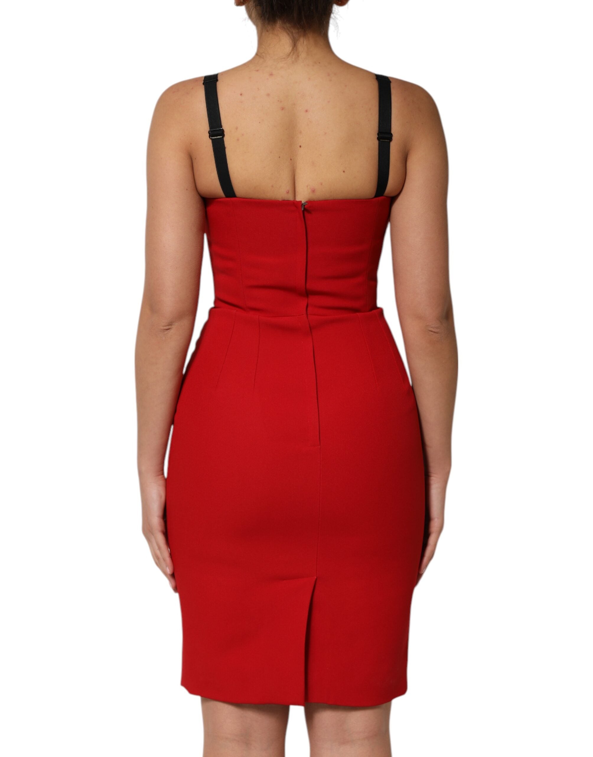Dolce & Gabbana - Red Stretch Bodycon Sheath Knee Length Dress