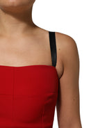 Dolce & Gabbana - Red Stretch Bodycon Sheath Knee Length Dress
