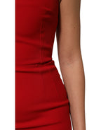 Dolce & Gabbana - Red Stretch Bodycon Sheath Knee Length Dress