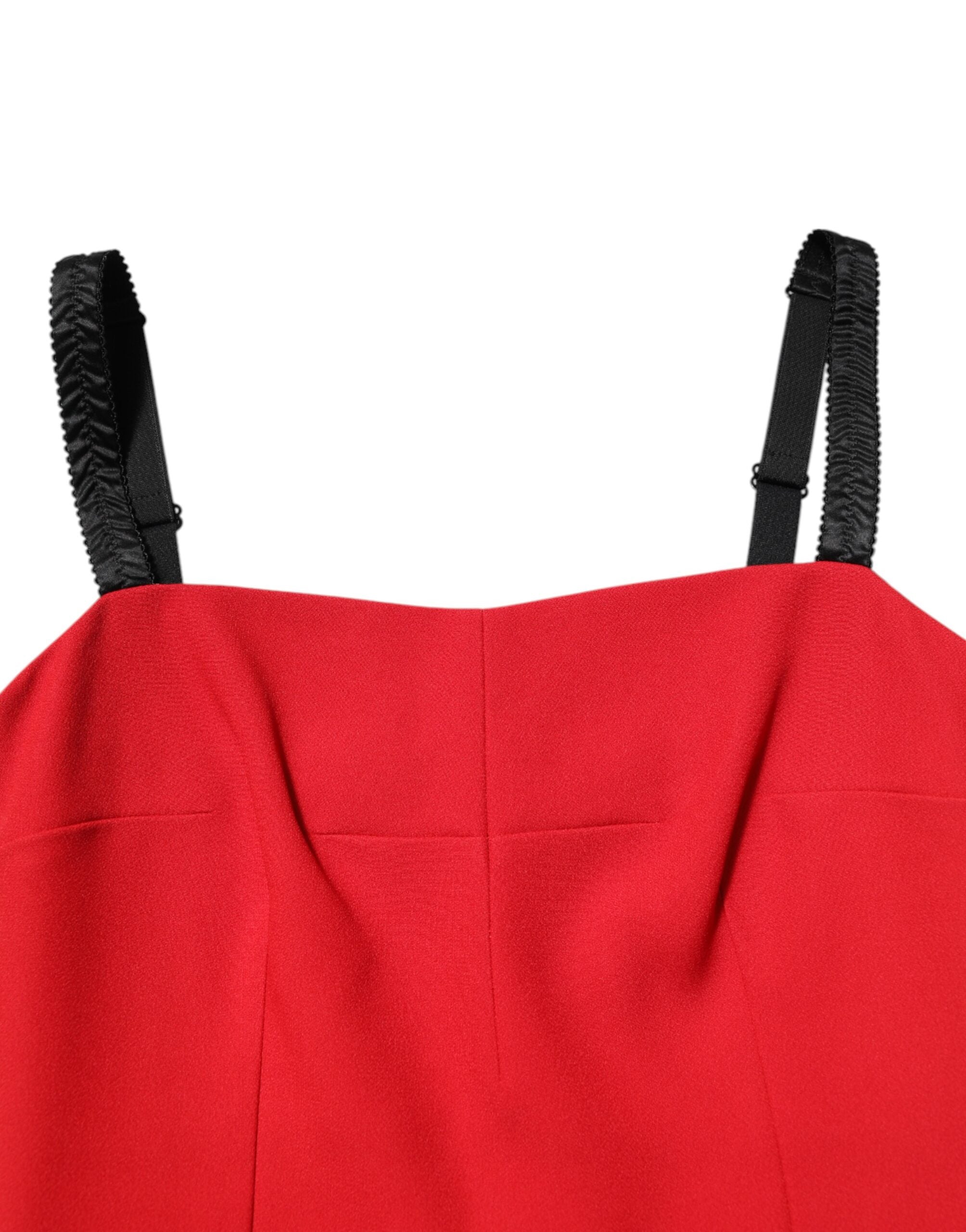 Dolce & Gabbana - Red Stretch Bodycon Sheath Knee Length Dress