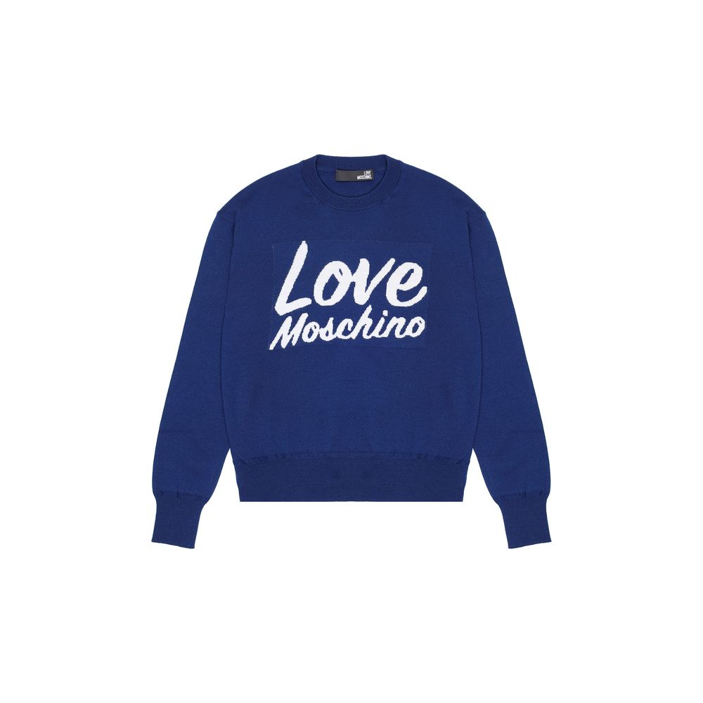 Love Moschino - Blue Wool Sweatshirt