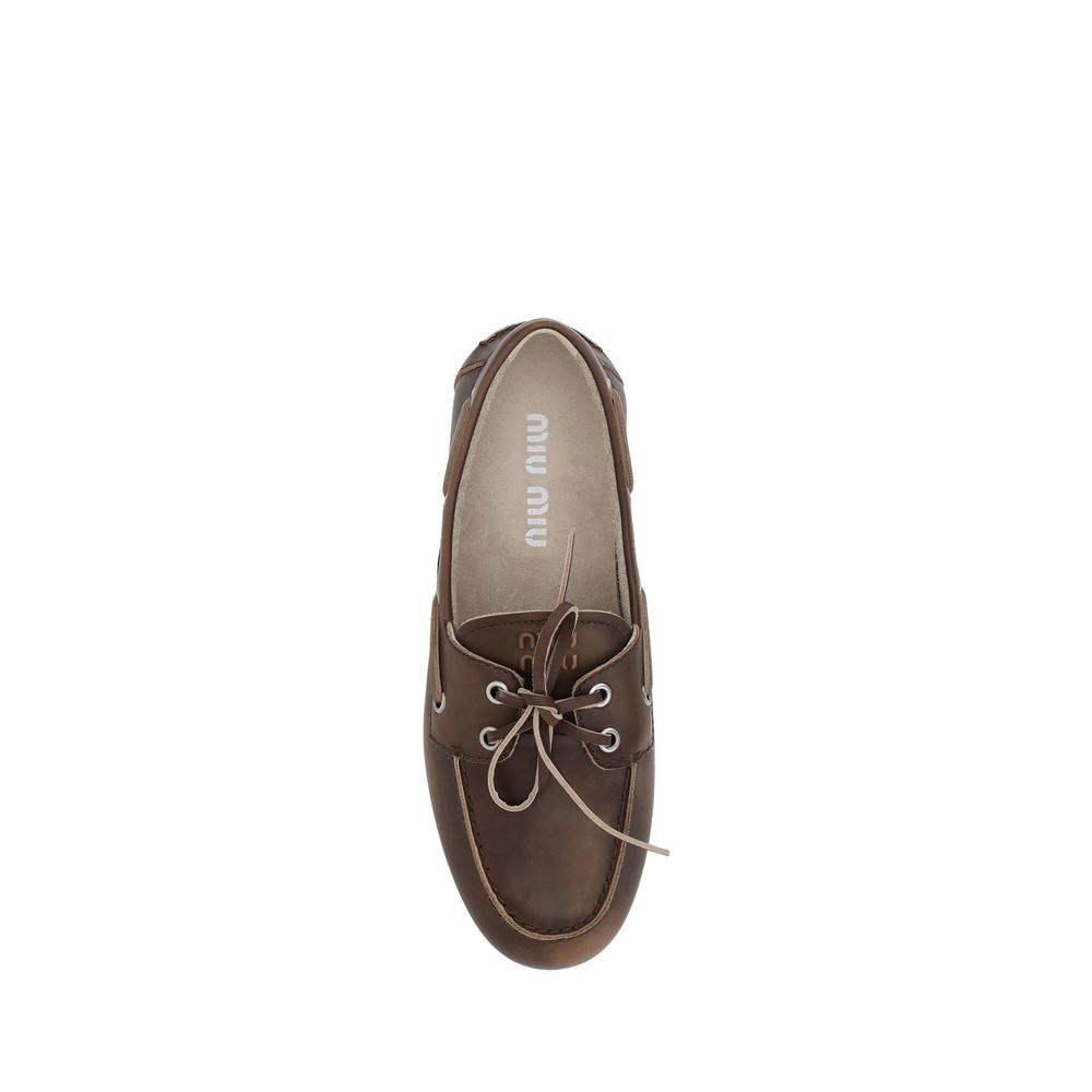 Miu Miu - Calf Leather Bos Taurus Slip-On Loafers