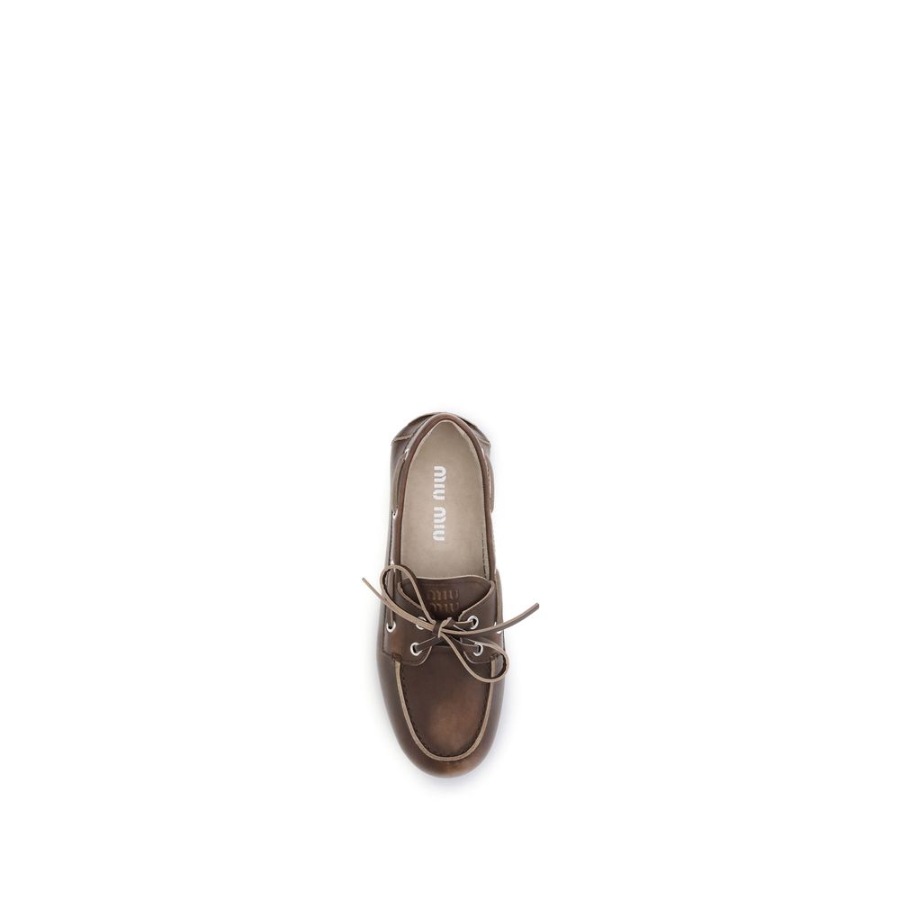 Miu Miu - Calf Leather Bos Taurus Slip-On Loafers